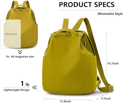 Mini Nylon Women Backpacks,Small Ladies backpacks Casual Lightweight Shopping Travel Daypack (Pink) - color: Pink