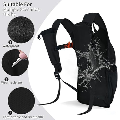 Hiking Backpack 10L/15L Small Daypack Lightweight Packable Travel Foldable Water Resistan for Women Men (Black, 15L) - color: Black, size: 15L