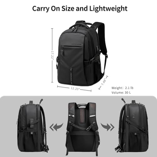 ARCTIC HUNTER AH Business Laptop Backpack for Men Work Commuting, 30L Large Travel Carry On Backpack Flight Approved for Airplane, Professional College Backpacks Casual Daypack Black - color: Black
