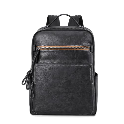 Men's new business leather minimalist computer bag waterproof travel bag men's commuting backpack