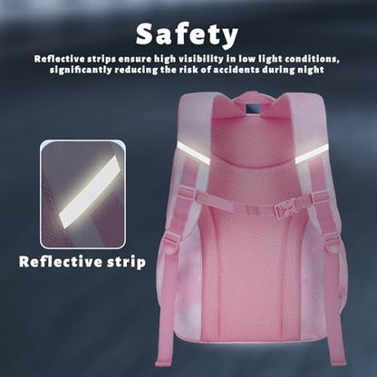 Lanola Girls Backpack, Kawaii Cute Kids Backpack for Teen Students Lightweight Water Resistant BookBag for Elementary Primary School - Pink - color: Pink