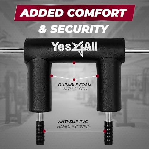 Yes4All Multi Grip Barbell & Cable Attachment - Swiss Bar, American Bar for Greater Range of Motion, with 2 Collars, Fits Olympic Weight Plates - Home Gym & Support Pressing, Lifting & Curls - color: C. Squat Bar
