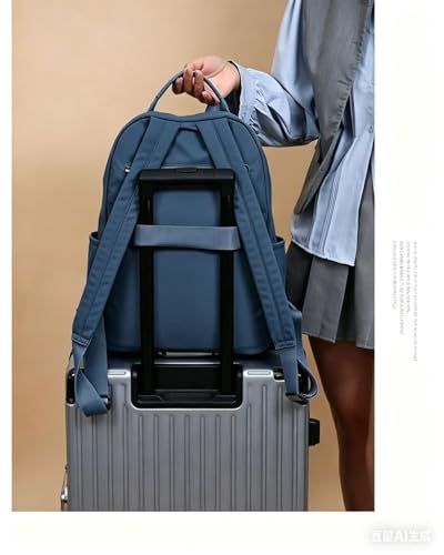 Casual Backpack, Multi-Pocket Design with Front Zipper Compartment (Blue) - color: Blue