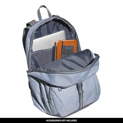 adidas Prime 7 Backpack for Laptop, School and Travel, 37L - color: Twill Grey/Grey/Better Scarlet/2