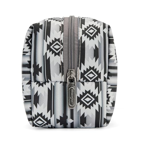 Montana West X Wrangler Travel Makeup Bag Waterproof Cosmetic Bag Portable Makeup Pouch for Women Large Toiletry Bag - color: Black
