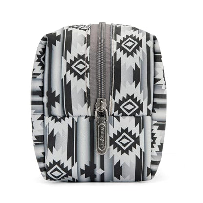 Montana West X Wrangler Travel Makeup Bag Waterproof Cosmetic Bag Portable Makeup Pouch for Women Large Toiletry Bag - color: Black