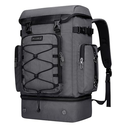 WITZMAN Travel Backpack for Men Women Carry on Bags for Airline Approved Convertible Duffle Luggage Backpack Shoe Compartment（B691 Silvery Grey） - color: Silvery Grey