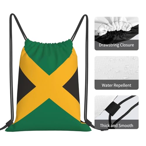 Jamaican Flag Drawstring Bag Sport Gym Backpack Beach Travel Sack Draw String Yoga Bag For Men Women - color: Jamaican Flag