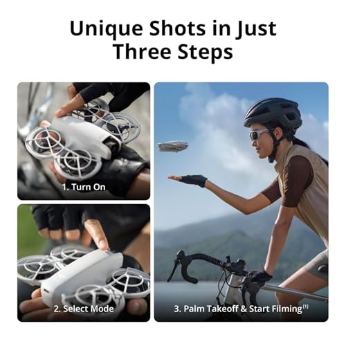 DJI Neo, Mini Drone with 4K UHD Camera for Adults, 135g Self Flying Drone that Follows You, Palm Takeoff, Subject Tracking, QuickShots, Stabilized Video, Built-In Propeller Guard (Controller-Free) - style: DJI Neo (Controller-Free)