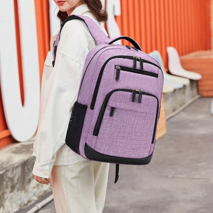 BOVIP Travel Backpack For Men Women,40L Carry On Backpack Flight Approved,TSA Personal Item Travel Bag Fits 17 Inch Laptop,Business Weekender Overnight Daypack Purple - color: Black Purple