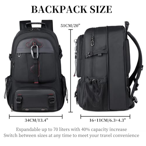 Travel Backpack 50L, 17 Inch Laptop Backpack for Men Women, Large Waterproof Carry On Backpack, TSA Friendly Flight Approved Anti-Theft Backpack with USB Interface & Shoe Compartment, Navy Blue - color: K17-navy Blue, size: 50 L