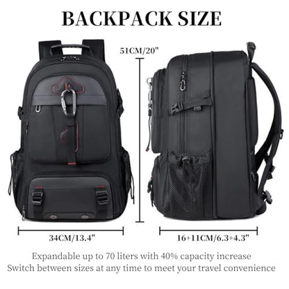 Travel Backpack 50L, 17 Inch Laptop Backpack for Men Women, Large Waterproof Carry On Backpack, TSA Friendly Flight Approved Anti-Theft Backpack with USB Interface & Shoe Compartment, Navy Blue - color: K17-navy Blue, size: 50 L