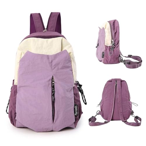 Ultralight Convertible Sling Backpack - Wear as Crossbody or Backpack for Commuting, Hiking, Travel and Cycling (Purple) - color: Purple