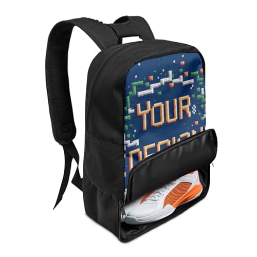 18.5in Basketball Backpack Basketball Bag with Shoe Compartment & Ball Holder, Waterproof Bag for Soccer Volleyball - color: A Customized Text Picture