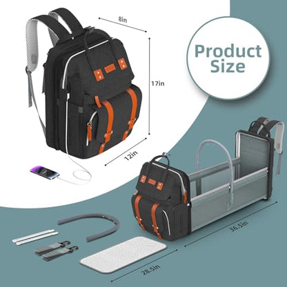 ISMGN Diaper Bag Backpack with Changing Station, Large Diaper Bag, Baby Bag, Black Diaper Bag, Black - color: Basis Black