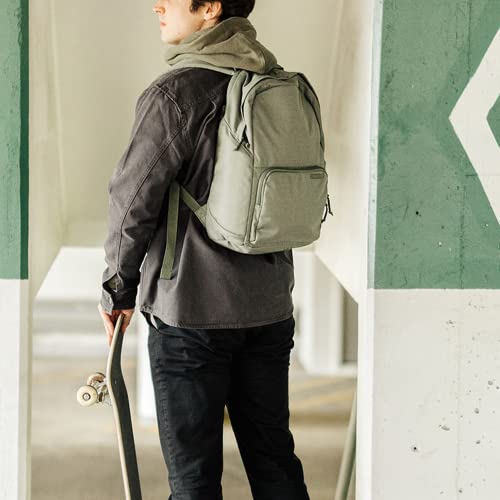 The Brevite Backpack- Casual daypack backpacks for every function. Compact but spacious 18L aesthetic traveling backpack with laptop compartment. (Green) - color: Green