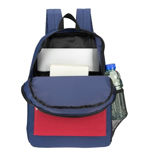 AEROPOSTALE Fieldtrip Unisex Backpack - AE Mens and Womens Bag for Everyday Use - Airforce Blue/Red - color: Navy Red
