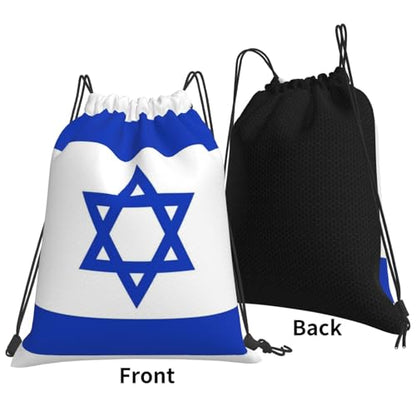 Israel Flag Drawstring Bag Sport Gym Backpack Beach Travel Sack Draw String Yoga Bag For Men Women - color: Israel Flag