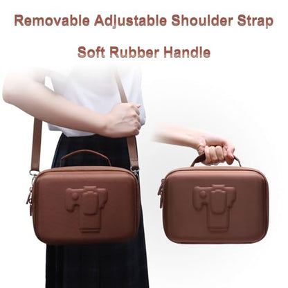 Camera Case Bag Compatible with Canon EOS Rebel T7/R50/R6 Mark II/R100/R50 V/T6/R8/R10/R5 Mark II/RP/R7/5D Mark IV/SL3/R5/T100 DSLR SLR Camera, Len and Tripod with 4 Dividers and Shoulder Strap, Brown - color: Brown, size: Small