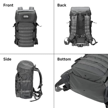 EXCELLENT ELITE SPANKER 40L Camping Hiking Backpack for Men and Women Tactical Military Backpack Large Rucksack Assault Pack Bag for Outdoor Camping, Hiking,Travel Backpacking(Grey - color: Grey