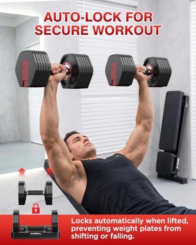 Adjustable Dumbbell Set, All in One Weights Dumbbell with Non-Slip Handle, 1 Hand Quick Adjust weight set for Home Gym - color: 26.5lb Pair