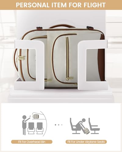 LOVEVOOK Travel Essentials Carry on Backpack 40L Travels Backpack for Women,Waterproof TSA Personal Item Travels Bag Airline Flight Approved,Large Carry on Luggage Laptop Backpack with Packing Cubes - color: Beige White - Chestnut Brown, size: Large-40L-4