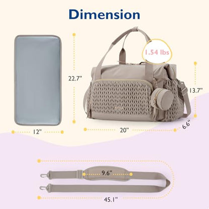 mommore Diaper Bag Tote, Large Capacity Travel Diaper bags, Hospital Bag for Labor Delivery, Baby Bag with Pacifier Case | Hospital Bag - color: Brown Taupe