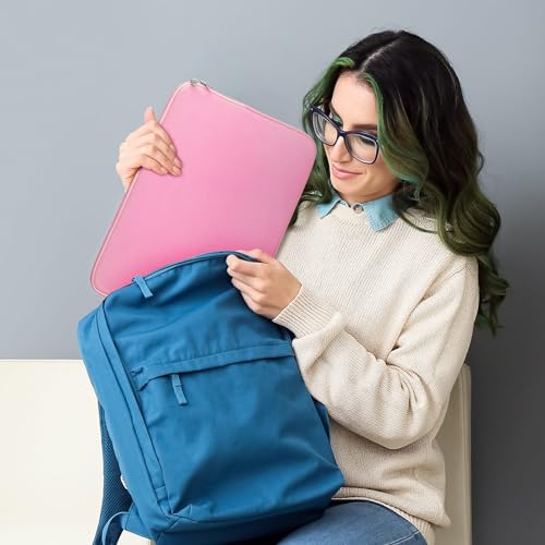 14 Inch Laptop Sleeve Protective Case Soft Cover Compatible with 14 Inch Acer ASUS HP Dell Chromebook Thinkpad Notebook, Pink - color: Pink, size: 14 inch