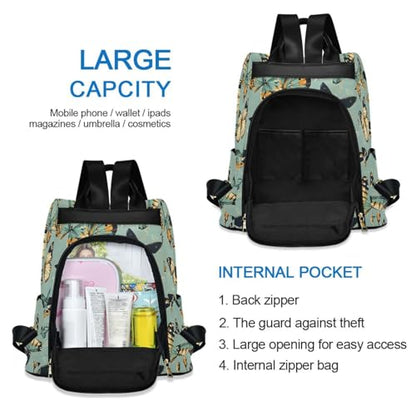 MNSRUU Women Backpack Purse Butterflies Colors Are Teal Backpack for Women Anti-theft Shoulder Bag Carry On Backpack Lightweight Rucksack Fashion Travel Ladies Bags - color: Butterflies A9216