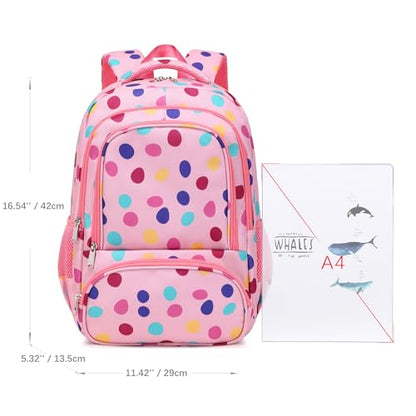 abshoo Lightweight Kids Backpack For School Girls Elementary Kindergarten Bookbag School Bags (Colourful Polka Dots) - color: Colourful Polka Dots