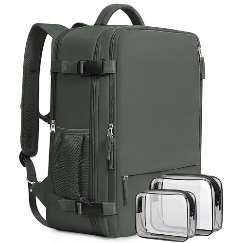 Beraliy Travel Backpack for Men Women, Carry On Backpack, 16 Inch Laptop Backpack, Waterproof Hiking Backpack, Casual Outdoor Daypack College Bag, Olive-green - color: Olive-green, size: Large
