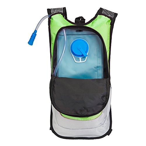 Black Mountain Products Hydration Pack - 2 Liter Water Bladder with Extra Large Storage Compartment - color: Green