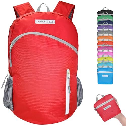 35L Foldable Waterproof Backpack For Outdoor Sports Travel Inside Wet Clothes Compartment Packable For Multiple - color: 1red