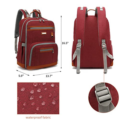 Diaper Bag Backpack, Large Baby Nappy Bags with Portable Changing Pad for Boys and GirlsMultifunction Travel Baby Bag for Moms Dads, Shower Gifts Waterproof and Stylish，Red - color: Red
