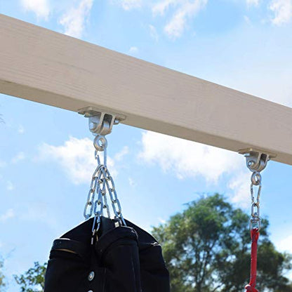 BETOOLL Swing Hangers Heavy Duty Wooden Swing Set Accessories with Screws and Locking Snap Hooks 10000 lb Capacity Set of 8 - color: Silver 8pcs