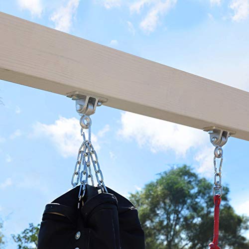 BETOOLL Heavy Duty Swing Hangers Swing Set Hardware Playground Porch Wooden Sets Indoor Outdoor Set of 4 - color: Silver 4pcs