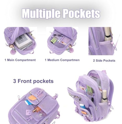 Mesh Backpack for Girls Boys, Heavy Duty Semi-Transparent Mesh Bookbag Womens Mens Mesh Backpacks for School, Sports, Beach, Swimming, Travel Purple - color: Purple