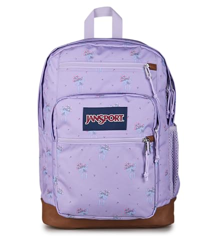 JanSport Cool Backpack with 15-inch Laptop Sleeve, Large Computer Bag Rucksack with 2 Compartments, Ergonomic Straps, Pastel Petals - Lilac - color: Pastel Petals Lilac/Blue/Pink/Green