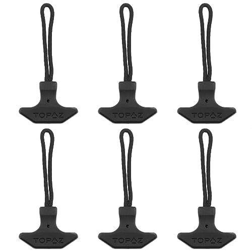 AYLIFU 6PCS Heavy Duty Black TPU Zipper Pull Rope for Backpacks, Luggage, Cooler Bag, Sports Gear