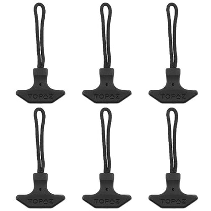 AYLIFU 6PCS Heavy Duty Black TPU Zipper Pull Rope for Backpacks, Luggage, Cooler Bag, Sports Gear
