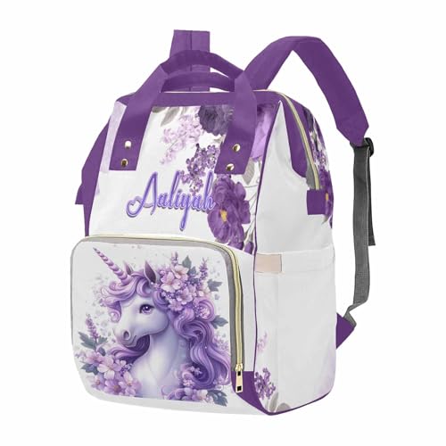Newcos Personalized Diaper Bag for Boys Baby, Custom Animal Diapers Bags with Name, Newborn Mommy Backpack with Water Bottle Nappy Tote for Women Men Mom Baby Boy Girls Brown - color: Patten 22