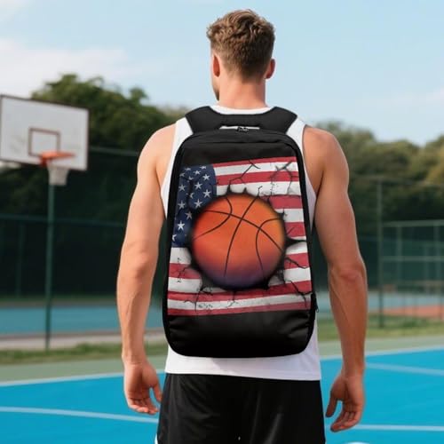 Basketball Backpack With Separate Ball Compartment And Shoes Fit Basketball Volleyball Football - color: American Basketball