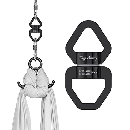 2 Pack Swing Swivel Heavy Duty, Spinning Swing Swivel,35KN Capacity,for Rock Climing,Aerial Silk Swivels,Children's Swings,Black - style: Black-2 Pack