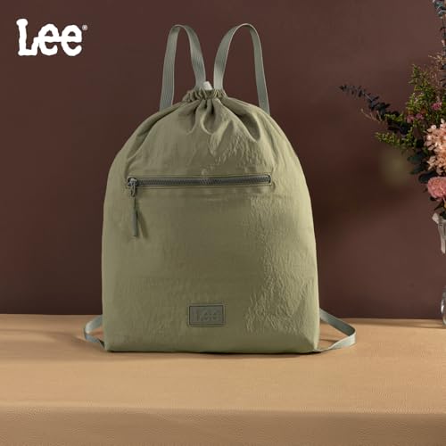 Lee Drawstring Backpack Bag Lightweight Small Gym Swim Beach Bag Water Resistant Sports Sackpack for Men Women, LEE48-002GN - color: Green