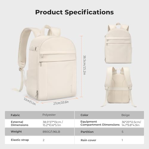 K&F CONCEPT Camera Bag Backpack, Professional DSLR/SLR/Mirrorless Camera Backpack, Photography Camera Case with Tripod Holder & Rain Cover Compatible with Canon/Sony/Nikon/FUJIFILM - color: 04-beige