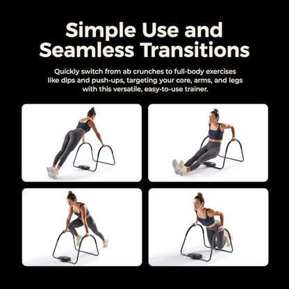 Sunny Health & Fitness Adjustable Abdominal Waist Trainer with Elbow Support for Abdominal Exercises and Cardio Workouts - color: Black
