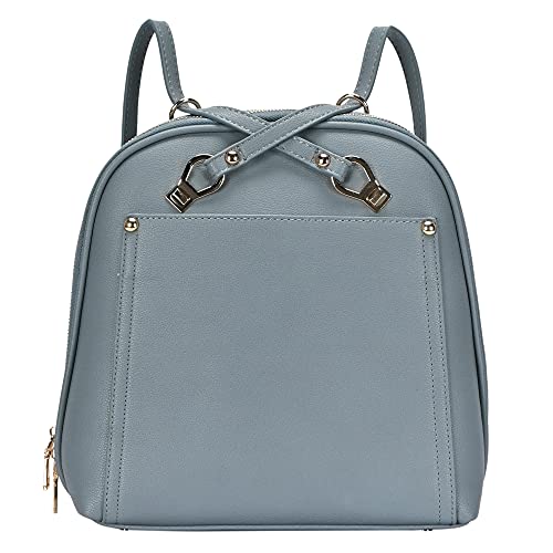 MMS Brands Miztique Daisy Convertible Backpack Purse for Women | Vegan Leather Shoulder Strap Bag or Convertible Backpack | (Blue) - color: Blue