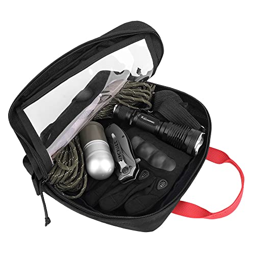 KRYDEX Clear Top Insert Bag with Hook Panel Tactical Packing Cube Travel Organizer Bag (Large) - color: Large