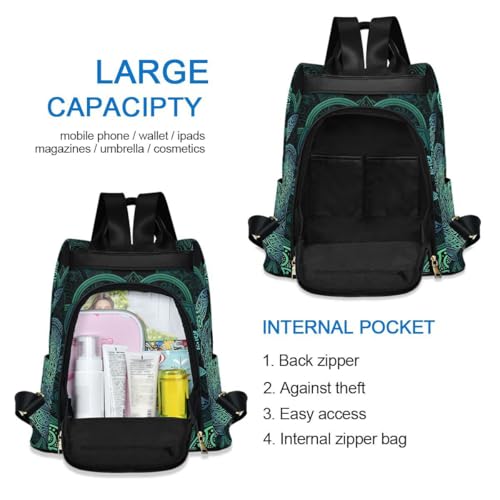 ALAZA Sea Turtlelotuses Mandala Boho Outdoor Backpack Bags for Woman Ladies - color: Multi 9