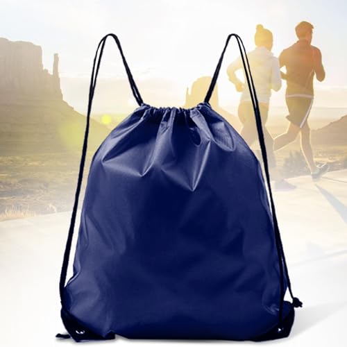Drawstring Backpack Bulk String Backpack Drawstring Bags Sport Gym Cinch Bag Nylon String Bag for Women Men (1PCS) - color: Blue 1pcs